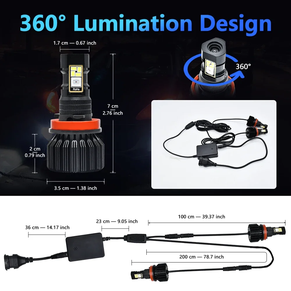 Bayerley RGB 5050 LED Fog Ligh - Headlight Aiming Tool ulasan dan harga
